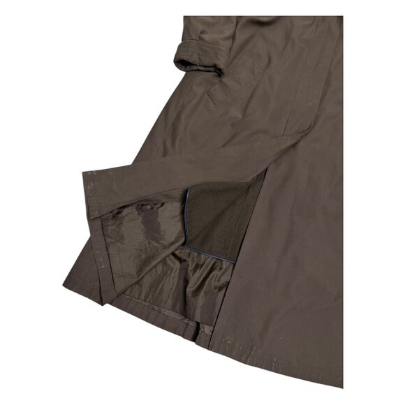 LONDON FOG Vintage 90s Luxury Genuine Fur Hood Long Trench Coat Womens 10 - Picture 8 of 9